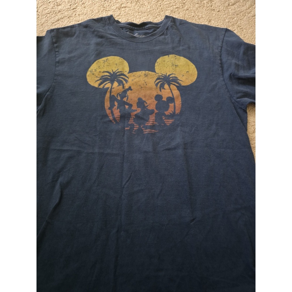 Disney Mickey Mouse Extra Large L Sunset Graphic T-Shirt Donald Goofy Palm Tree
